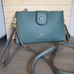 Nanette Lepore Sage Green Crossbody Purse Clutch Wallet